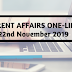 Current Affairs One-Liner: 22nd November 2019
