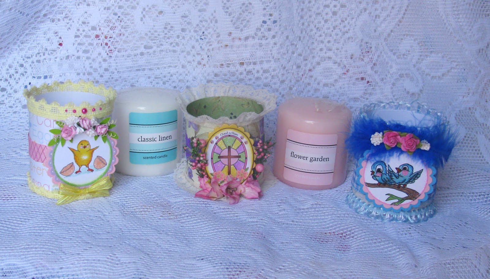 Carolyn's Handmade Treasures Happy Easter! Candles For My Mantle