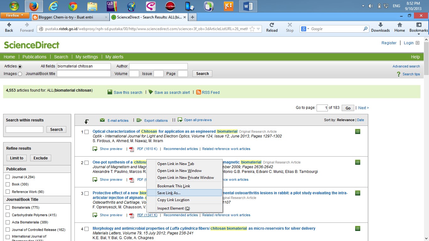How to Access via Ristek Chemistry