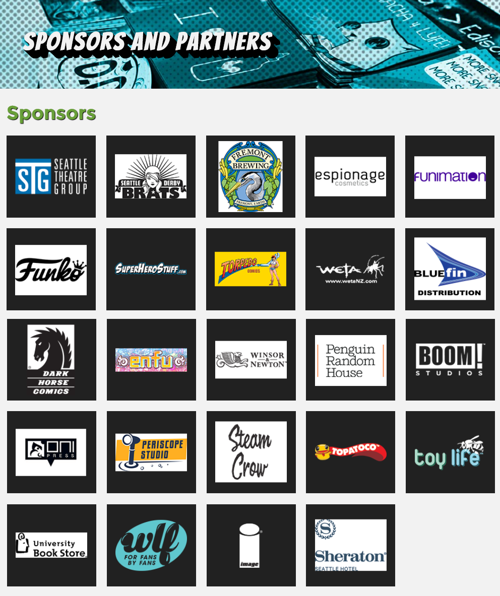 Coachella Festival & Emerald City Comicon Sponsors. Sponsors everywhere.