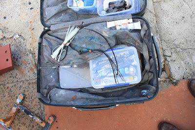 suitcase with studio equipment of plein air artist Jane Bennett
