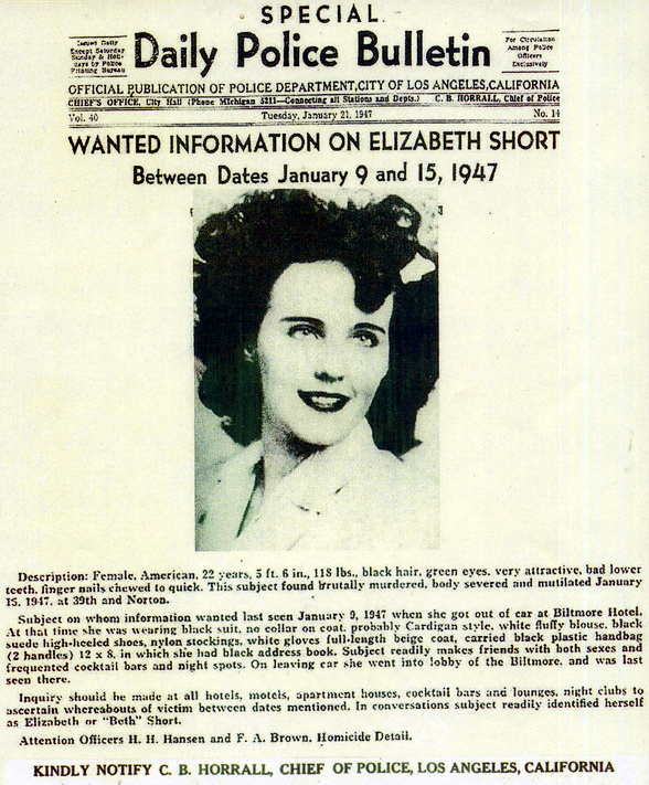 NEWS THE BLACK DAHLIA Elizabeth Short A Los Angeles 23