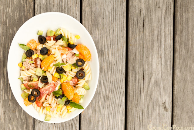 Ensalada de pasta fria con atun - Receta facil Ensalada de pasta fria con atun - Receta facil