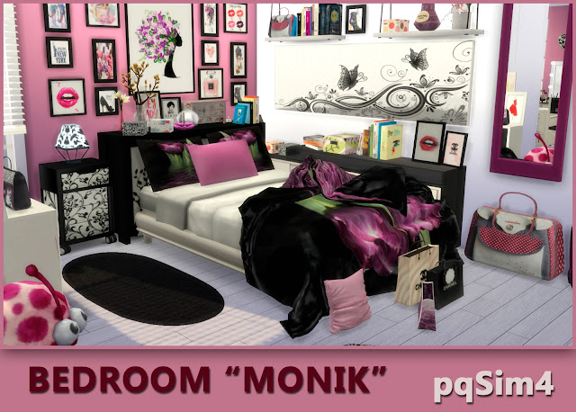 Bedroom Monik. Sims 4 CC download.