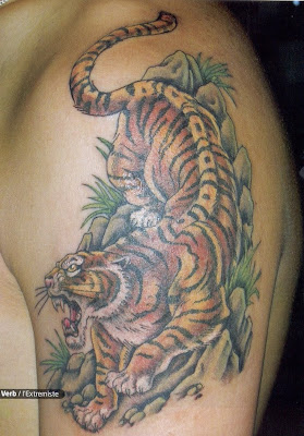 Devyy Tattoo Celebrity: Japanese Style Tiger Tattoo