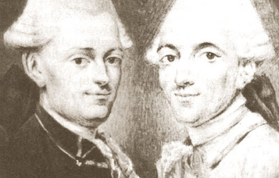 Engraving of the Montgolfier Brothers