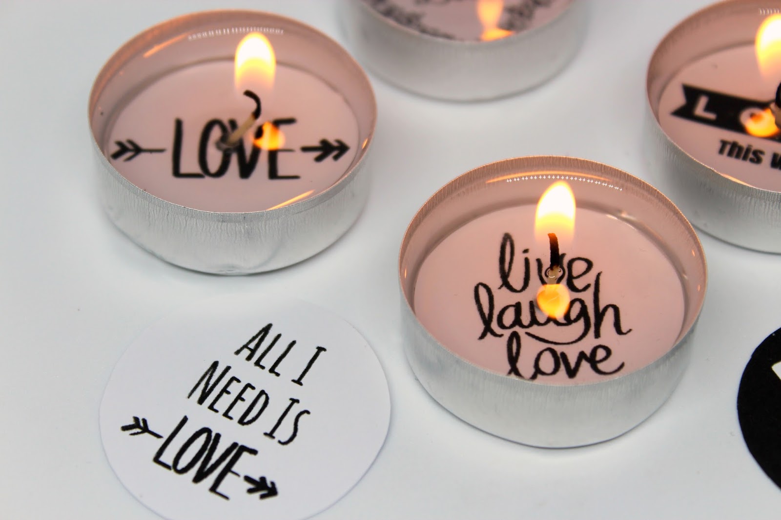 DIY, Basteln Geschenk zum Valentinstag süße Teelichter mit Sprüchen