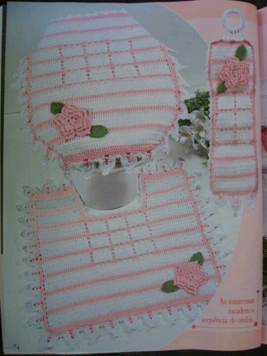 Imagenes, fantasia y color: IDEAS EN JUEGOS DE BAÑO EN CROCHET