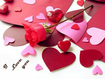 hearts with rose love you