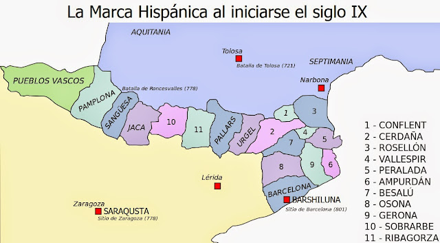 Cataluña, Marca Hispánica, siglo IX Cataluña, Marca Hispánica, siglo IX