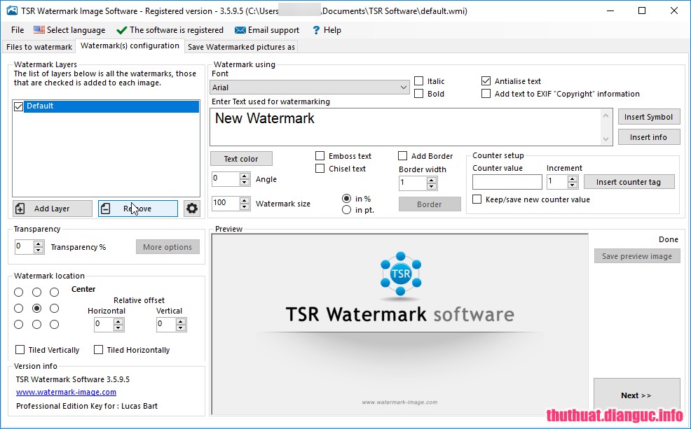 TSR Watermark Image Pro 3.5.9.5 Full Cr@ck + Portable – Phần mềm đóng dấu bản quyền hình ảnh
