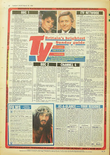 Back page with TV guide of British tabloid newspaper the Sunday Sport