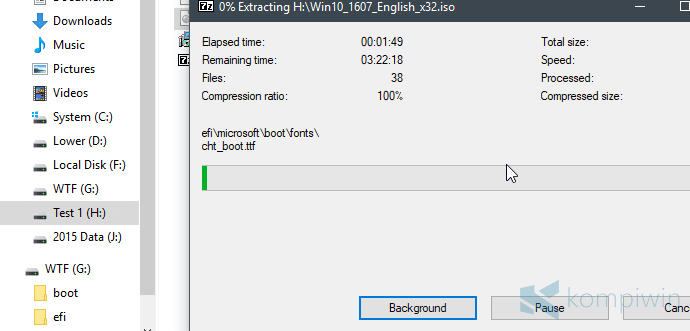 ekstrak file iso ke flashdisk