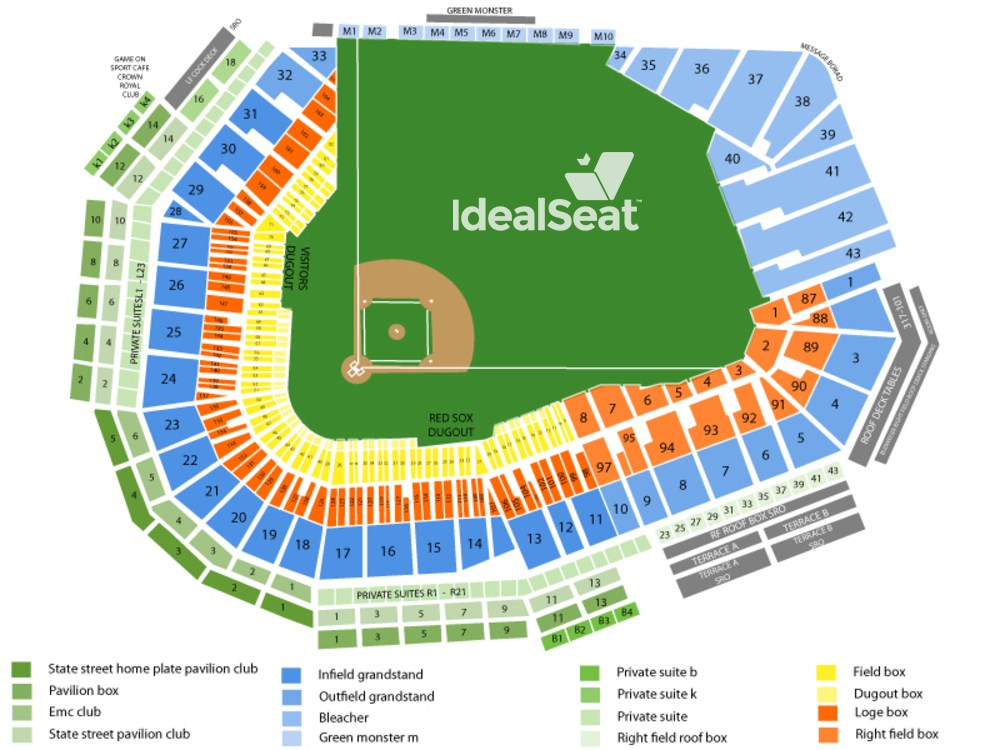Fenway Park Seating Chart Seat View