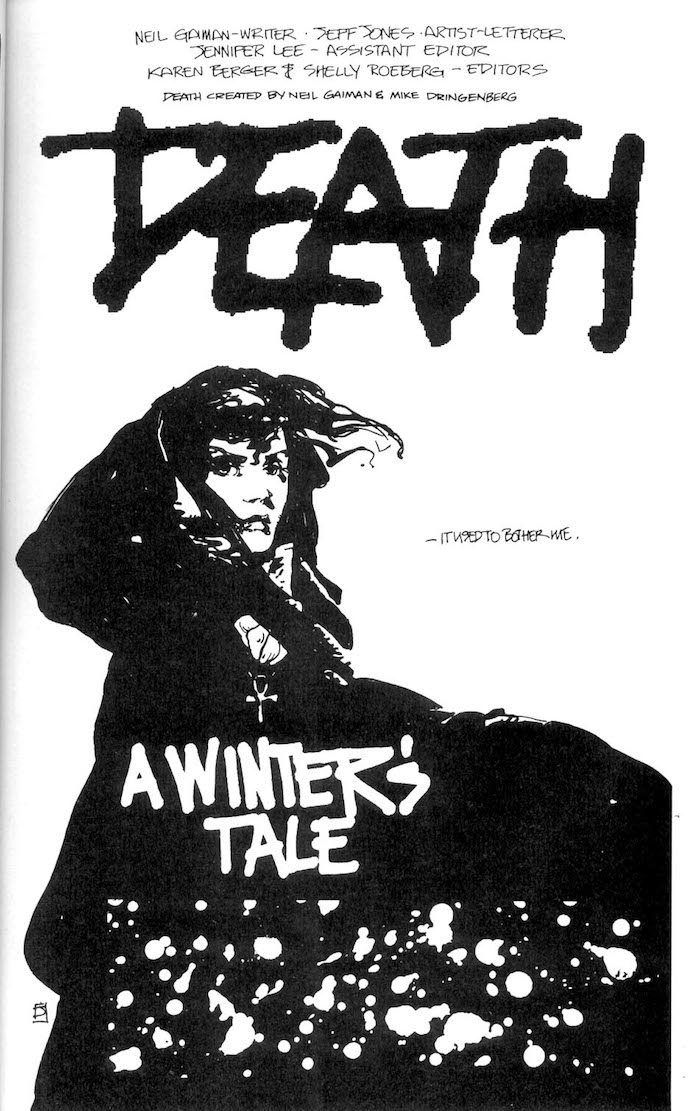 Vertigo: Winters Edge #2 - Jeff Jones page Jeff Jones dc 1990s comic book page - Death in Vertigo: Winters Edge #2