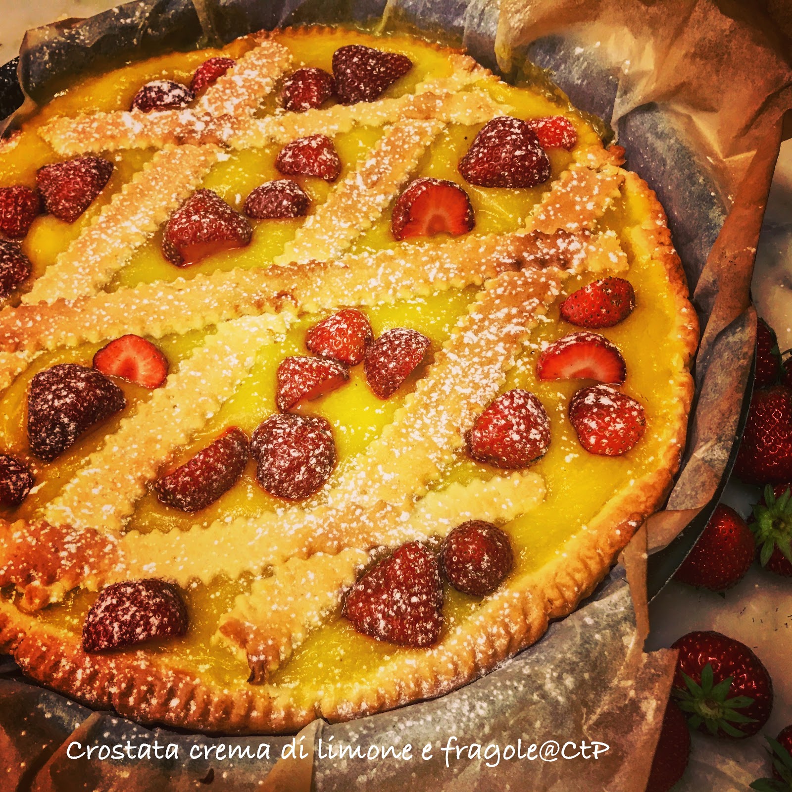 crostata con crema al limone e fragole di Alessandra ruggeri crostata con crema tana al limone e fragole di Alessandra ruggeri