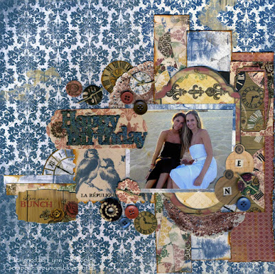 Love You A Bunch December Sketch Challenge Layout by Lynn Shokoples for BoBunny