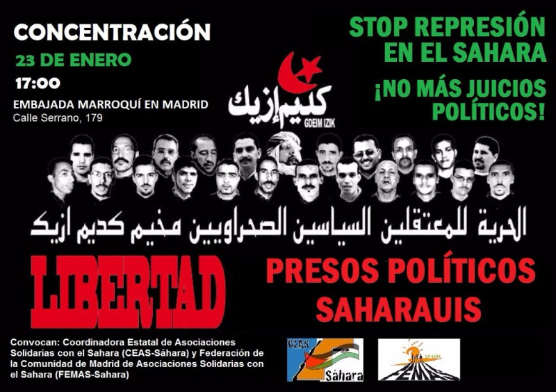 23 enero Solidaridad prisioneros saharauis