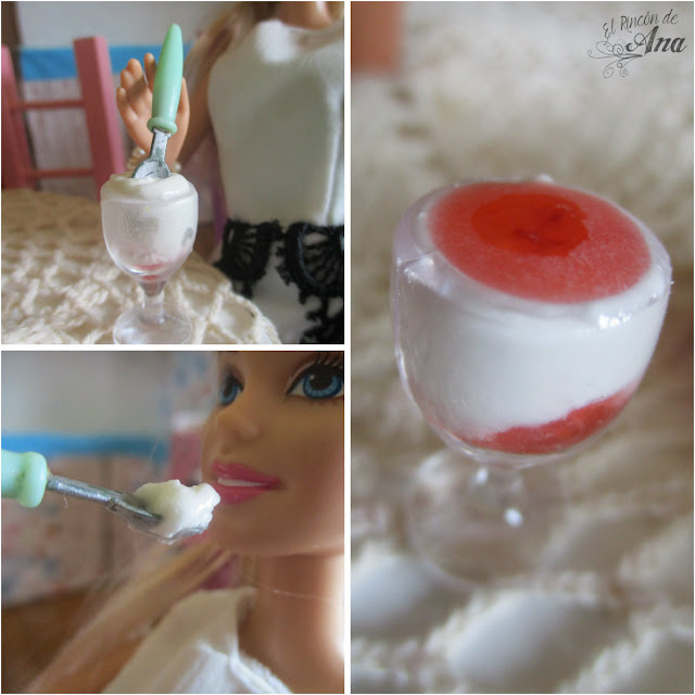 Espuma de limón con mermelada de fresa