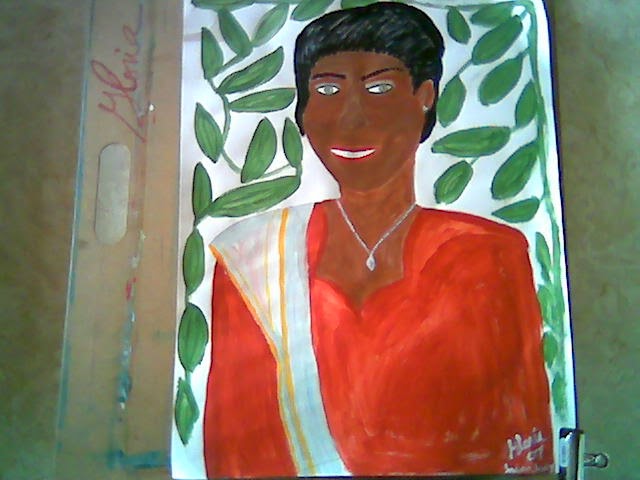 Andra Pradesh businesswoman sketch by Gloria Poole; yr 2007 Andra Pradesh businesswoman sketch by Gloria Poole; yr 2007
