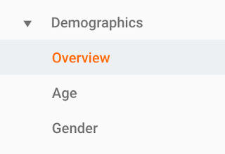 Demographics using Google Analytics
