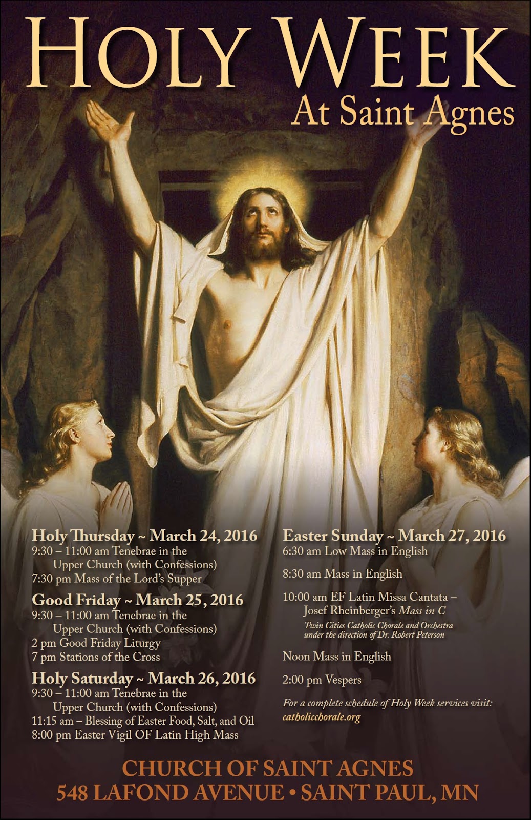 New Liturgical Movement Holy Week Schedule St. Agnes Parish, St