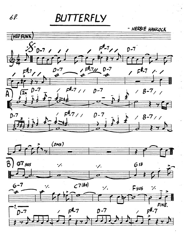 Herbie Hancock Butterfly Partituras para Saxofon