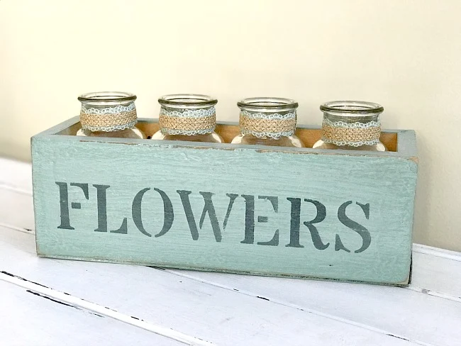 Creating a Rustic Flower Box with flower vases