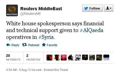 Fake Syria News Posted from Hacked Reuters blog and Twitter account