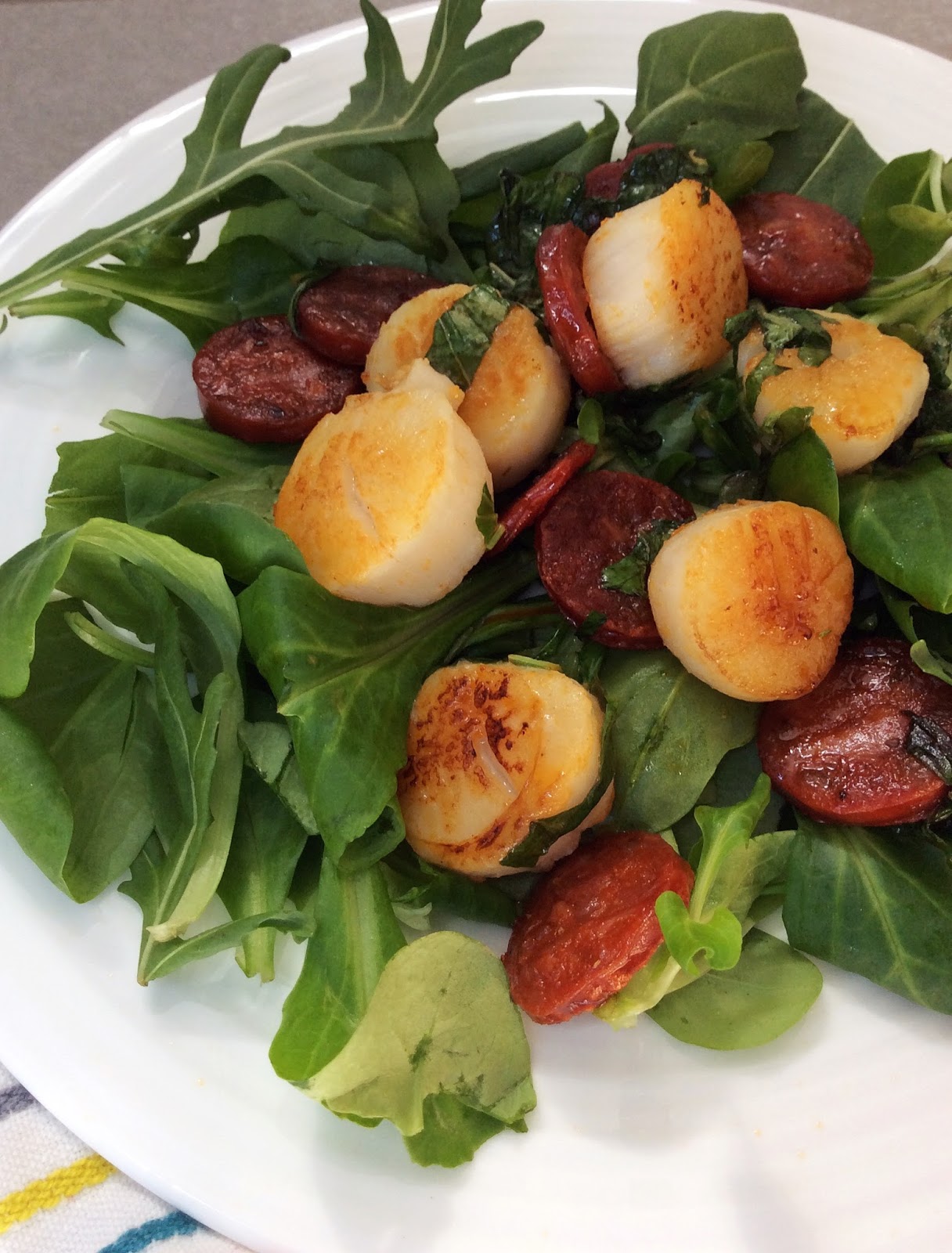 Scallops and Chorizo