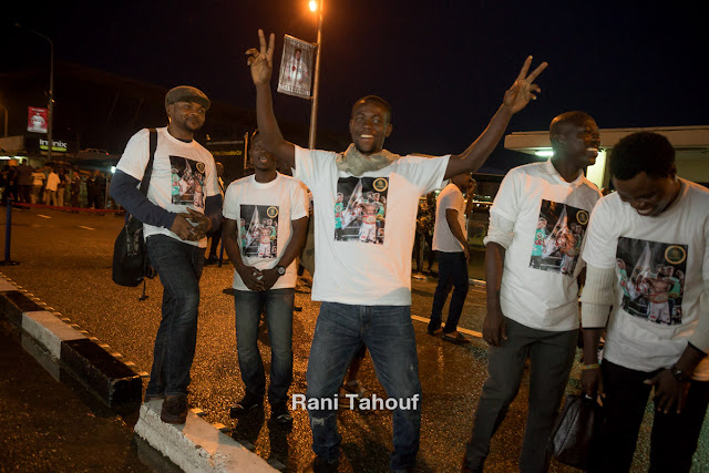 Chevck out Photos of boxing champ Larry Ekundayo's arrival in Lagos