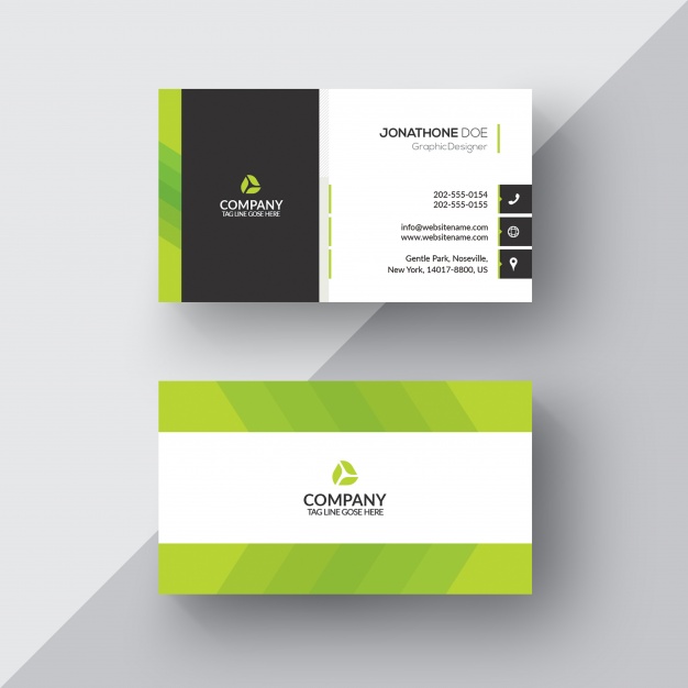 Green and white business card Free Psd