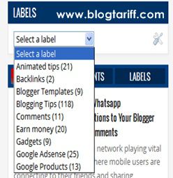 www.blogtariff.com Blogger tricks - Convert Labels list widget to dropdown menu