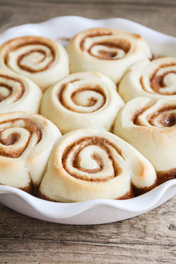 The Baker Upstairs One Hour Cinnamon Rolls with Vanilla Bean Cream