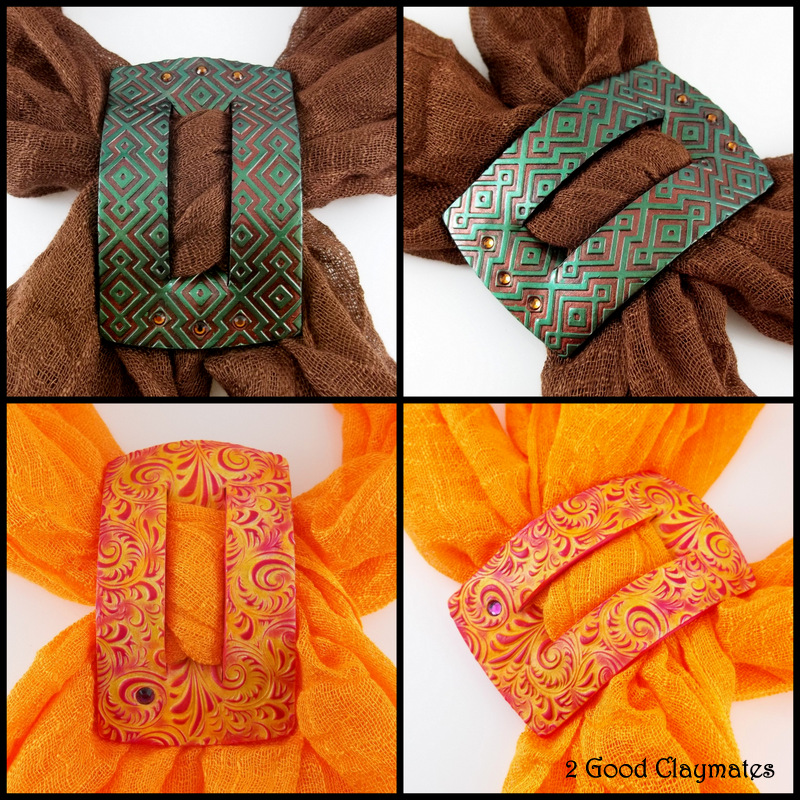 2 Good Claymates New Scarf Slide Buckles