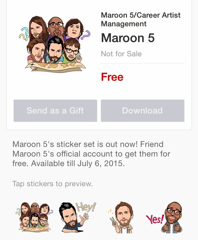 LINE Stickers Community FreeMaroon 5 sticker