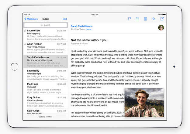 Gambar tampilan iPad iOS 9 dan fitur Picture In Picture terbaru Gambar tampilan iPad iOS 9 dan fitur Picture In Picture terbaru