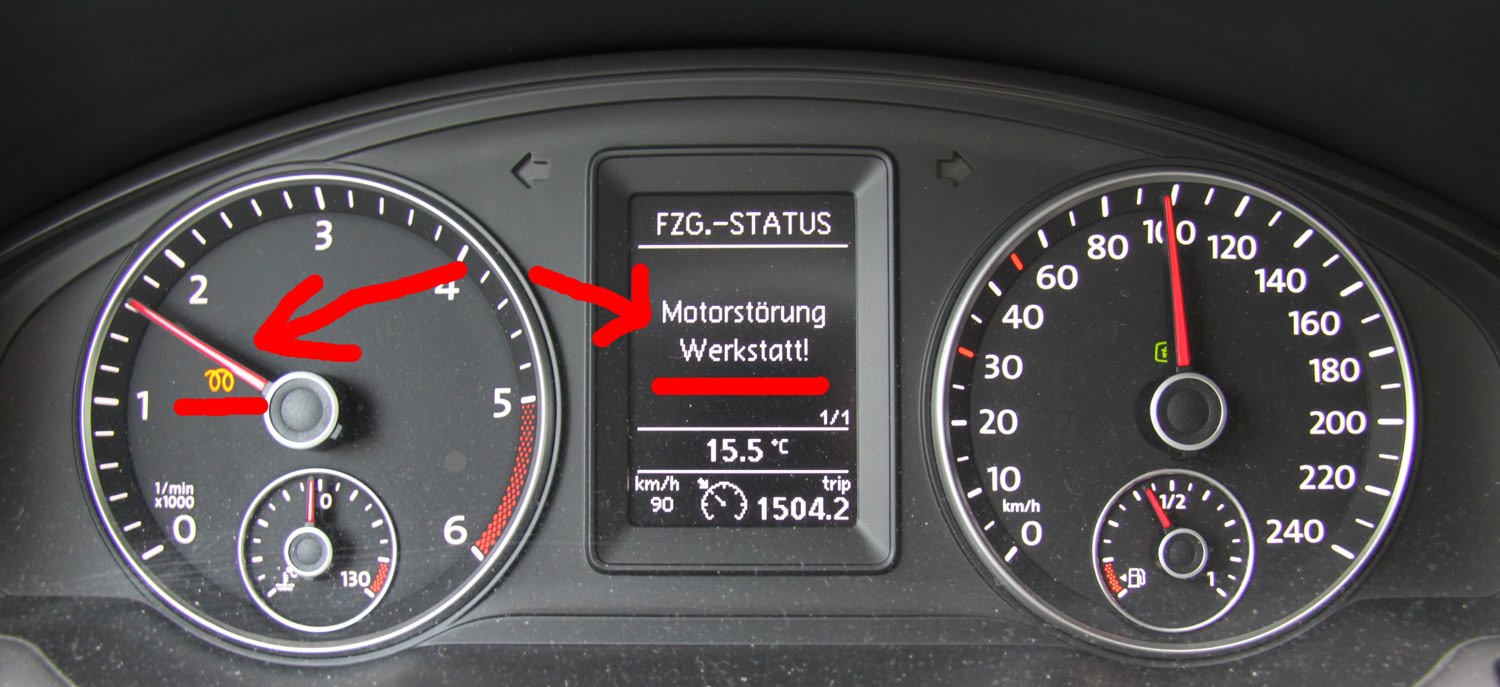 Das VW T5.2 Multivan Tagebuch Mal wieder die Meldung "Motorstörung Werkstatt"