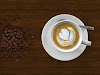 White Coffee Mug Beside Coffee Beans