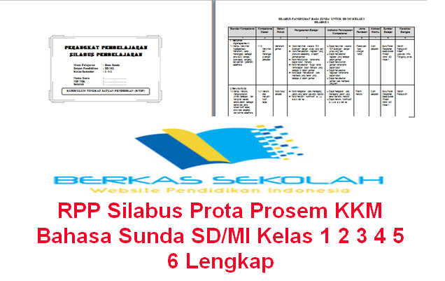 RPP Silabus Prota Prosem KKM Bahasa Sunda SD/MI Kelas 1 2 3 4 5 6 Lengkap