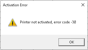 Image result for Peachtree Printer not activated error code- 30