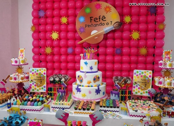 Decoração de mesa para Festa Pintando o Sete Ideias para Festa Pintando o Sete