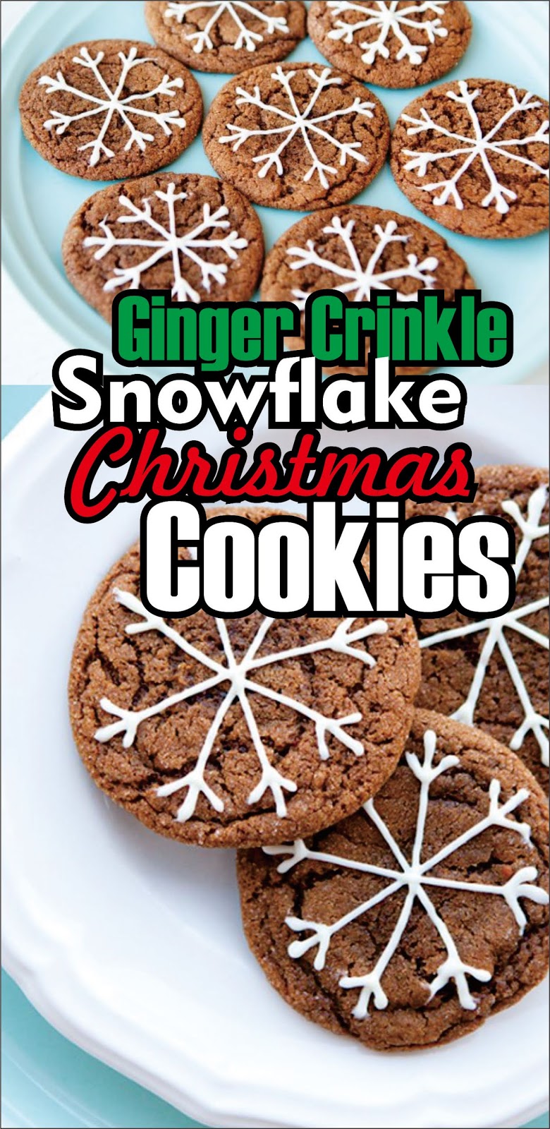 Ginger Crinkle Snowflake Christmas Cookies - Easy Kraft Recipes