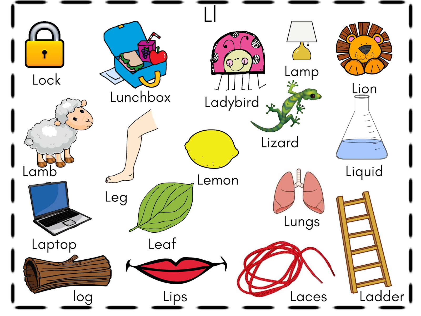 8 أنشطة اوراق عمل للحروف الانجليزية للاطفال Letter L