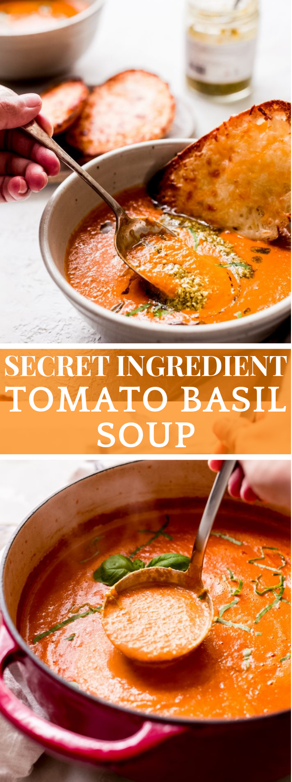 SECRET INGREDIENT TOMATO BASIL SOUP #vegetarian #tomatoes SECRET INGREDIENT TOMATO BASIL SOUP #vegetarian #tomatoes