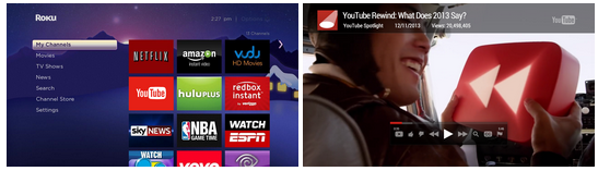 YouTube app on Roku TV screen