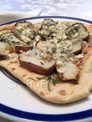 Grilled Potato, Rosemary & Gorgonzola Pizza