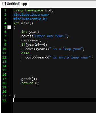 Program that get a year and find whether year is Leap year or not - C++ ...