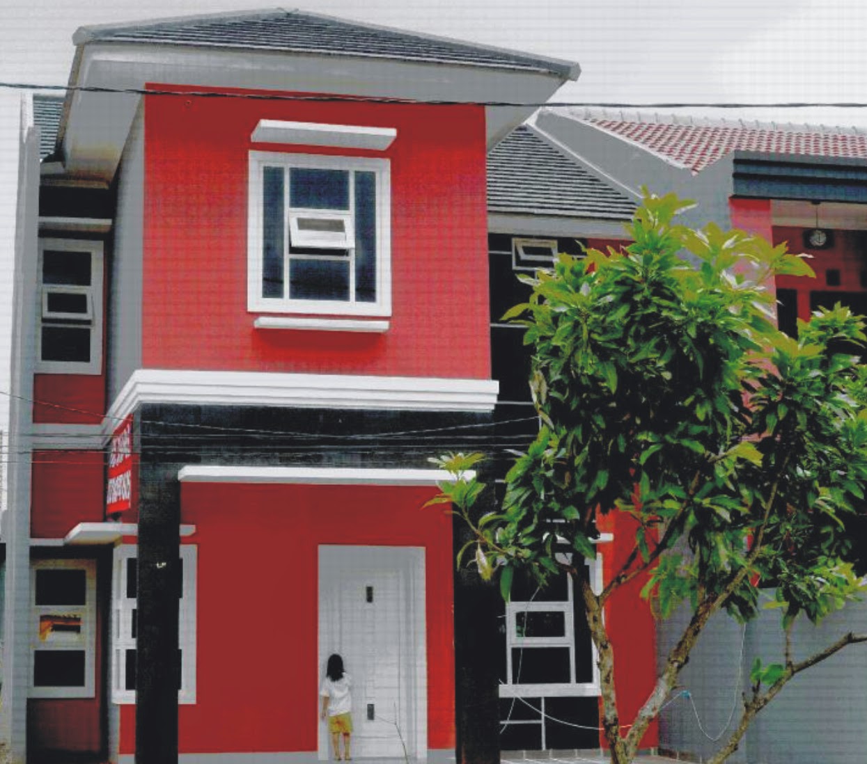 26 Rumah minimalis warna cat merah bata
