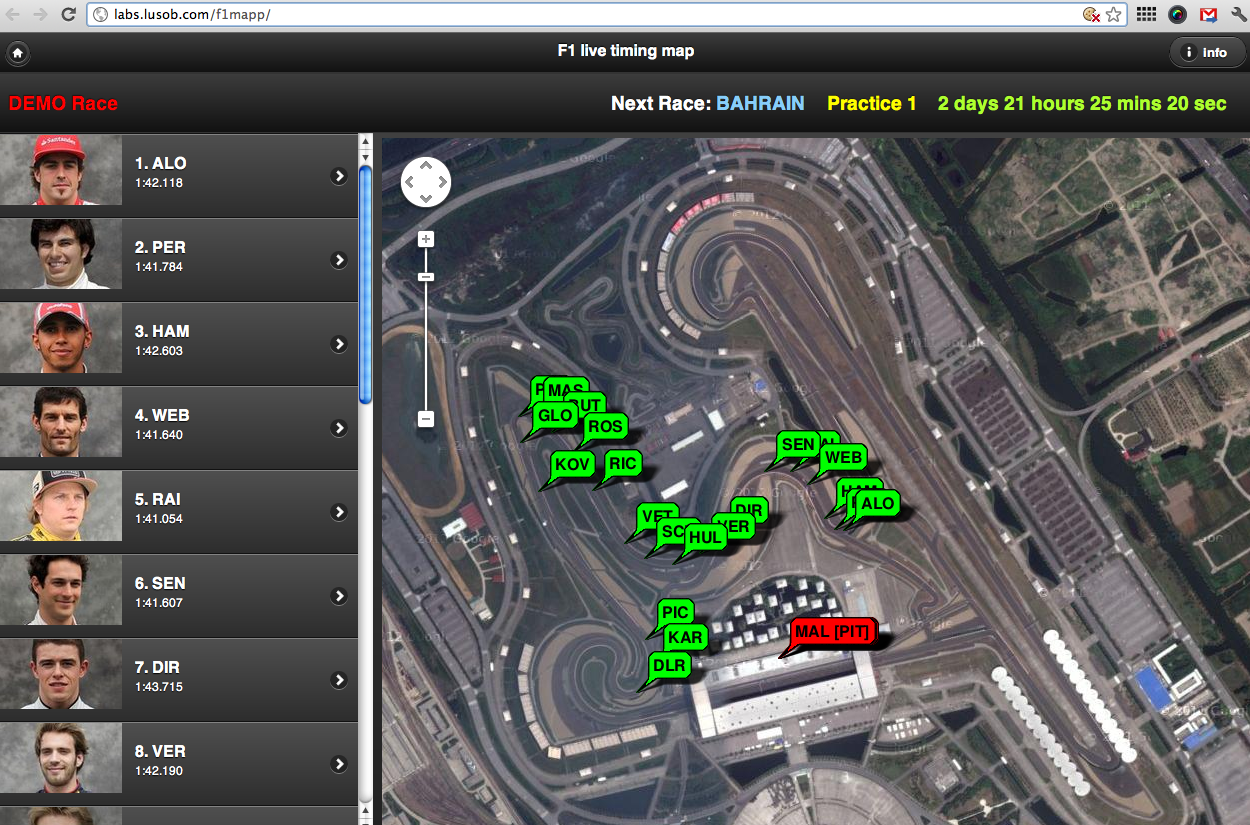 F1 Data Junkie F1 Live Timing Powered Driver Tracker